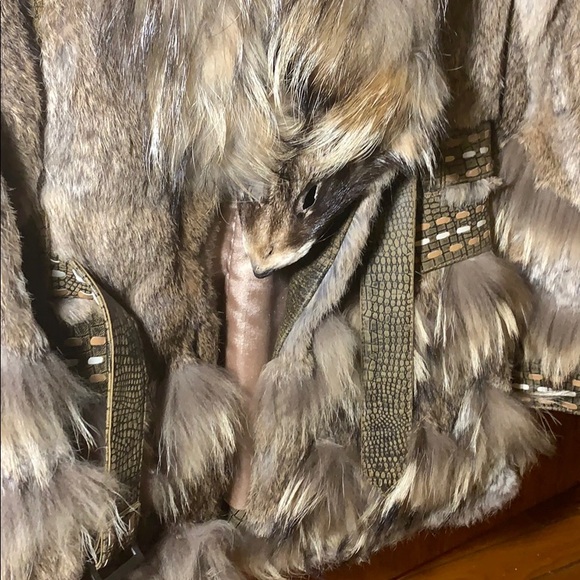 Fur Brown Multi Belted Short Coat - Picture 7 of 13